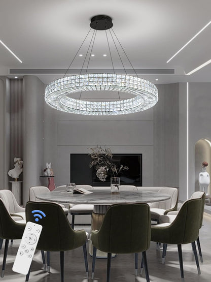 40” Modern Crystal Ring Chandelier