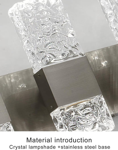 4-Light Brushed Nickel Crystal LED Bathroom Vanity Light