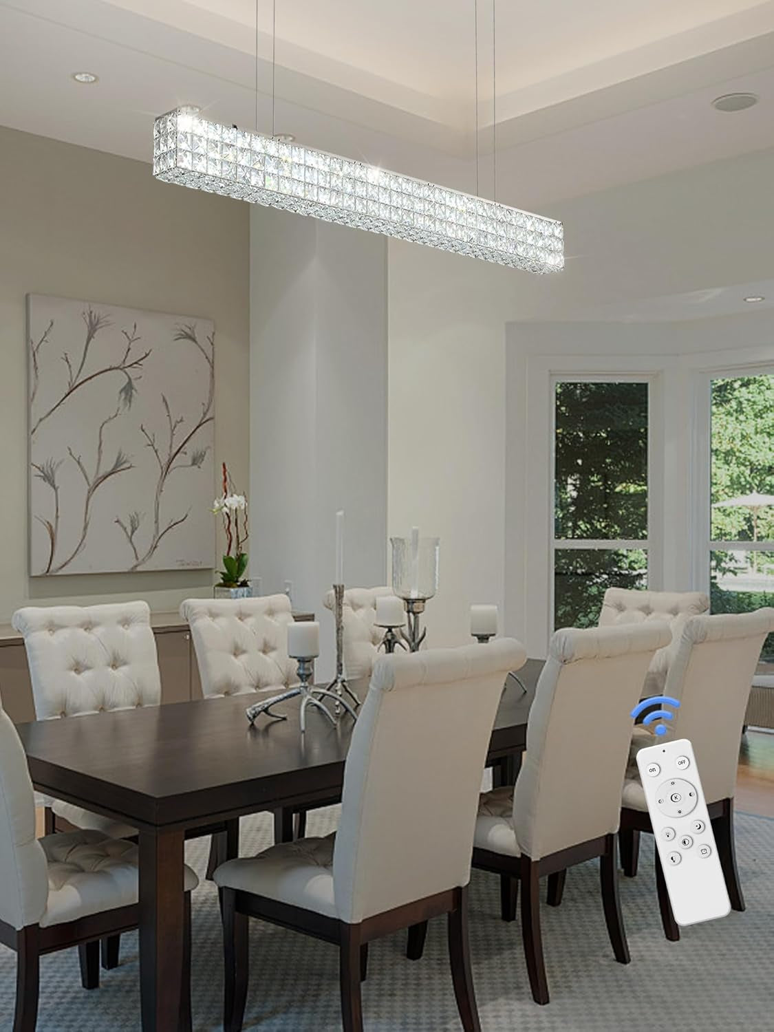 40” Modern Crystal Ring Chandelier