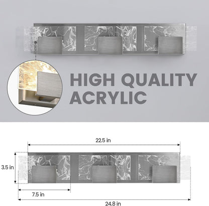 24” LED Brushed Nickel 3-Light Bathroom Vanity Light