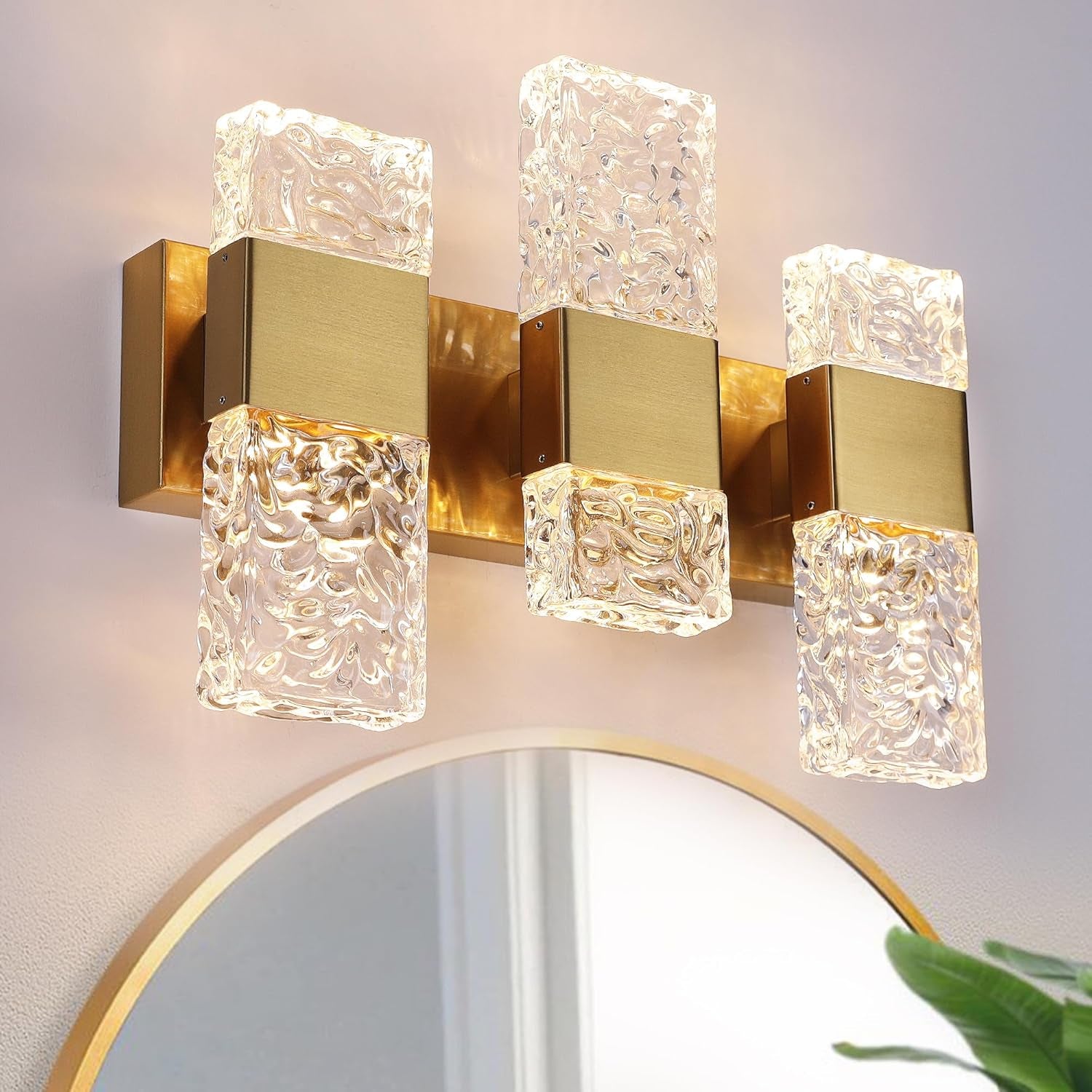 4-Light LED Black Bathroom Vanity Wall Fixture
