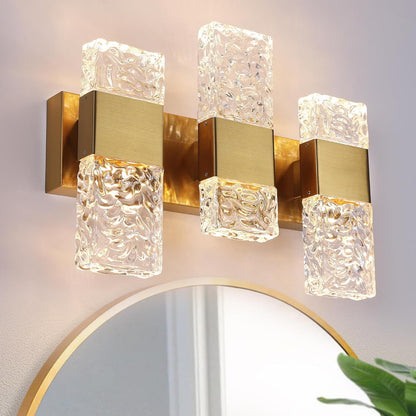 4-Light LED Black Bathroom Vanity Wall Fixture