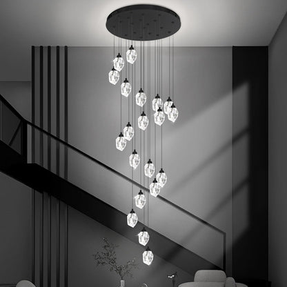 Gold 5-Light Raindrop Pendant Chandelier