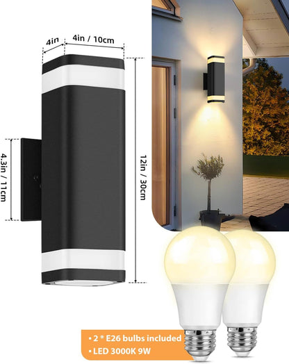Dusk to Dawn Wall Light – Up & Down, Black LED