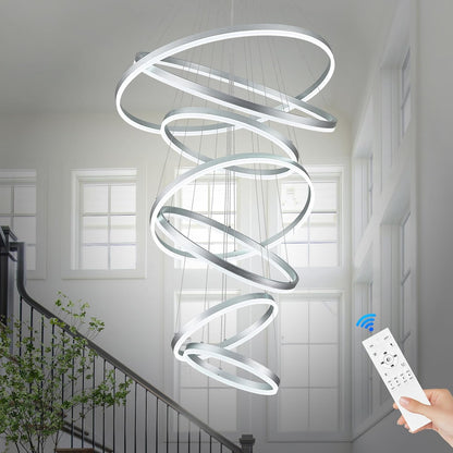 9-Ring Modern LED Dimmable Foyer Chandelier