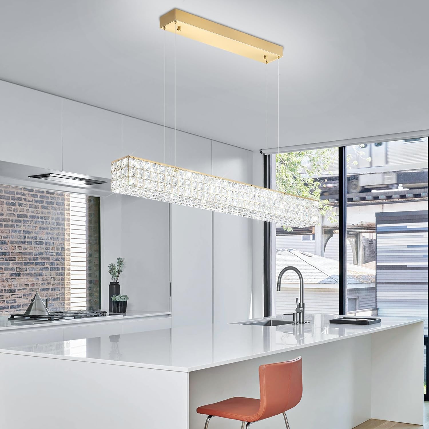 40” Modern Crystal Ring Chandelier