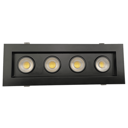 Goodlite G-97129 3.5″ 52W 4 Head Gimbal Spotlight Selectable CCT Black