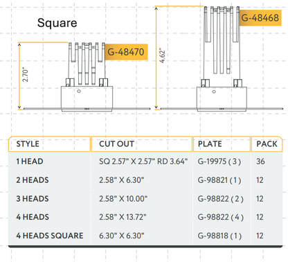 Goodlite Aster 1" Multi Head Trimless Kits