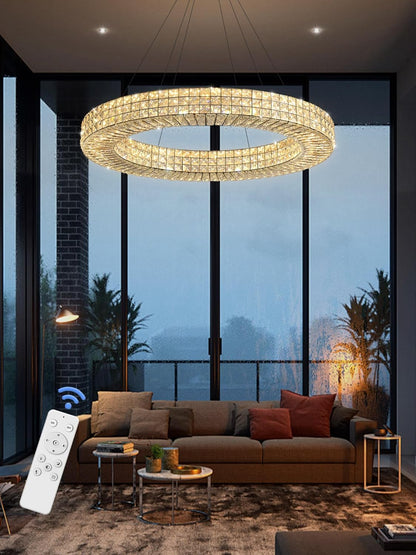 40” Modern Crystal Ring Chandelier