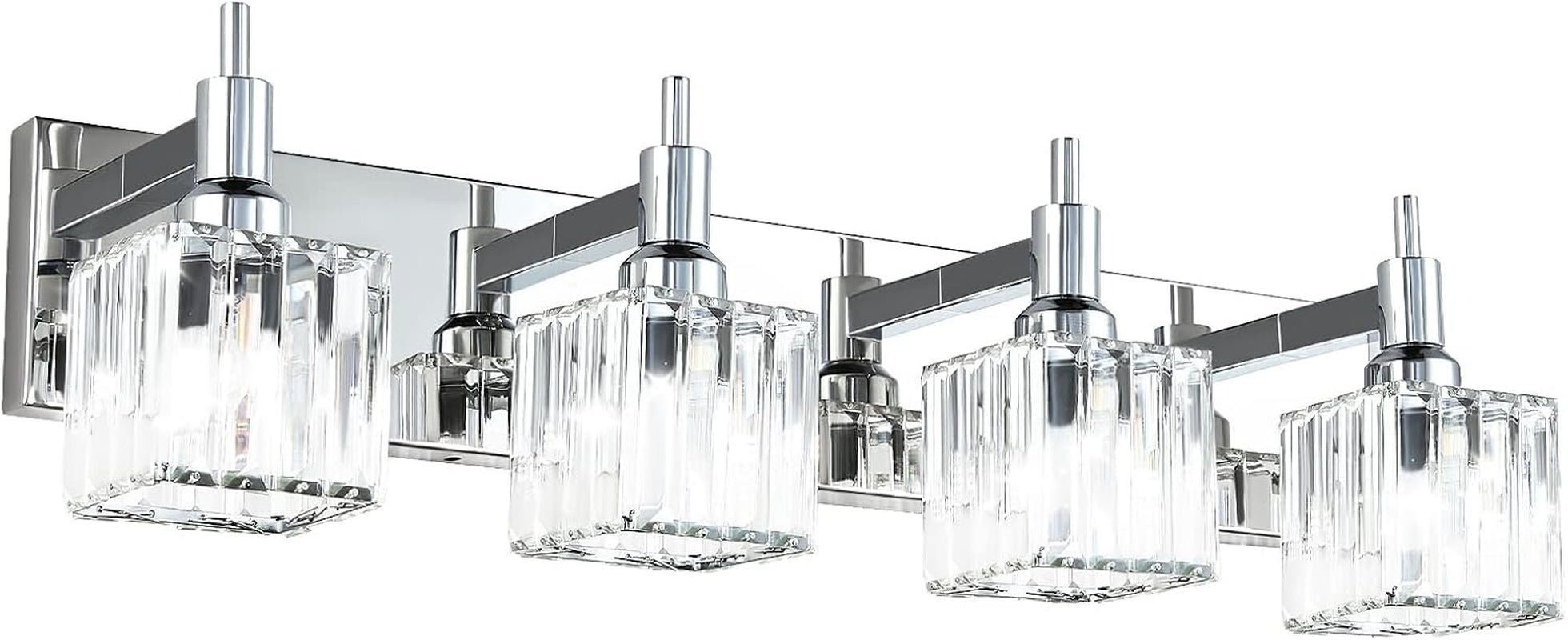 Gold Modern 3-Light Crystal Bathroom Vanity Light