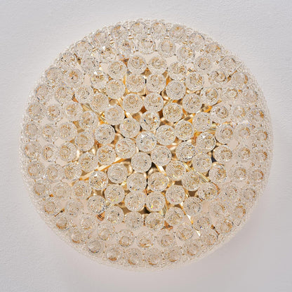 12-Light Crystal Flush Mount Chandelier Ceiling Light Fixture for Living Room Dining Room Bedroom Foyer Entryway Hallway Closet Bathroom (Gold D24)
