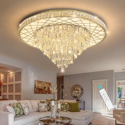 Modern Glam 24" Crystal Chandelier – Gold Finish