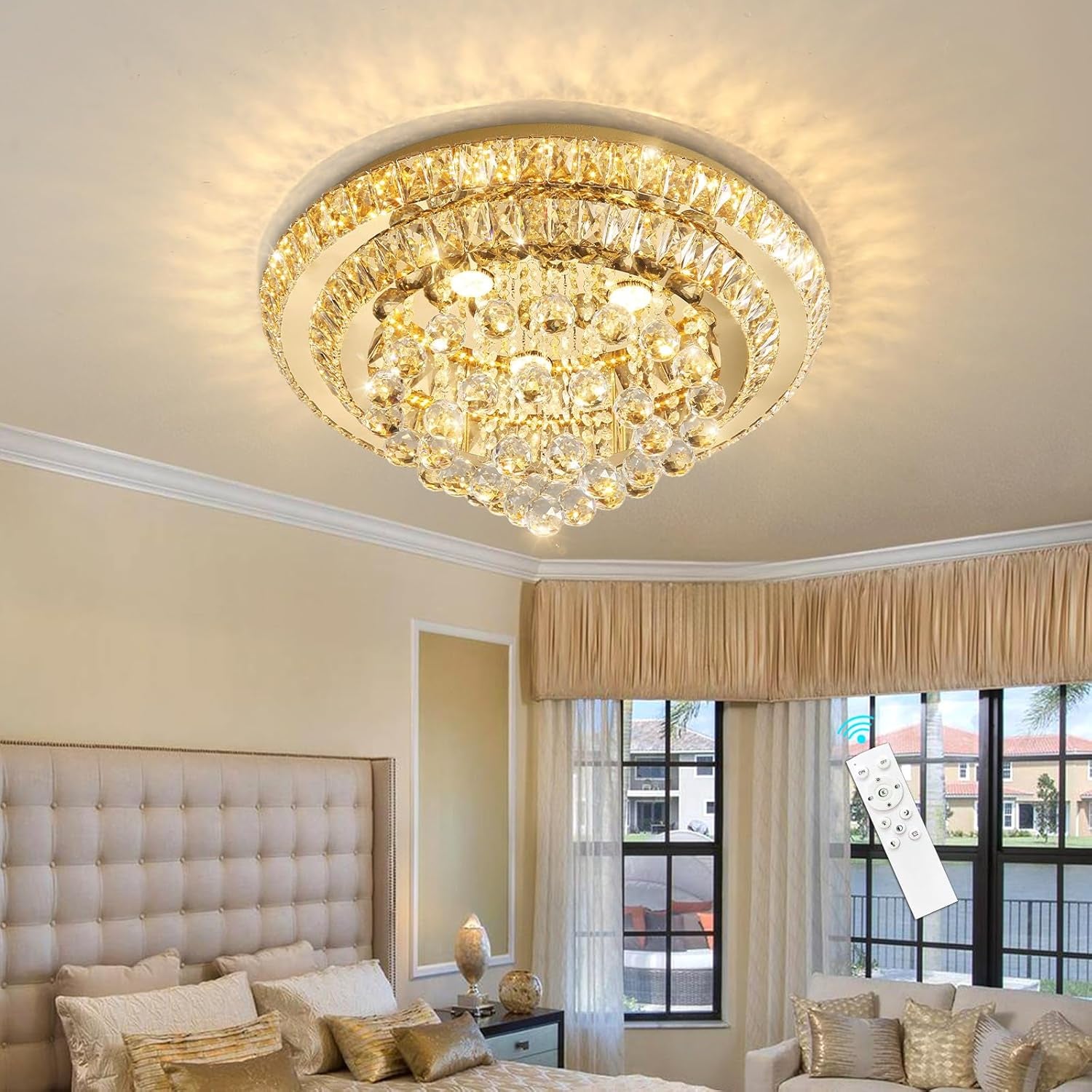 Modern Glam 24" Crystal Chandelier – Gold Finish