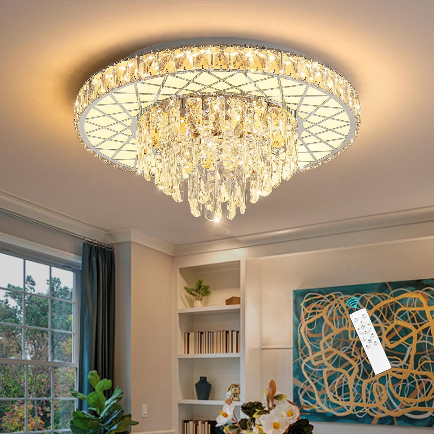 Modern Glam 24" Crystal Chandelier – Gold Finish