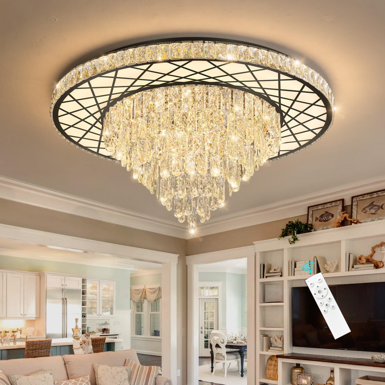 Modern Glam 24" Crystal Chandelier – Gold Finish