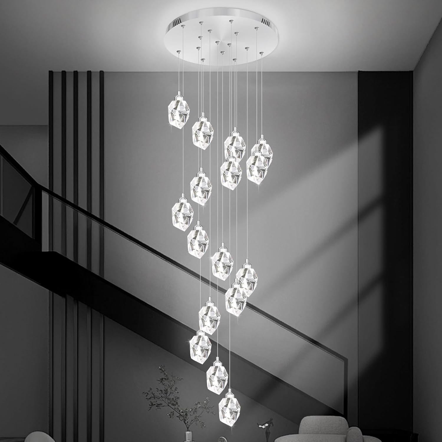 Gold 5-Light Raindrop Pendant Chandelier