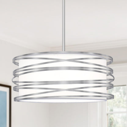 6" Drum Pendant Light – 3-Light Brushed Nickel