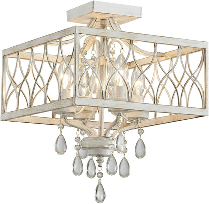 Farmhouse Rustic Crystal Ceiling Light