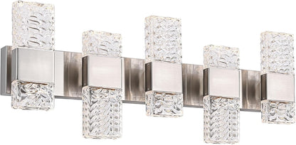 4-Light LED Black Bathroom Vanity Wall Fixture