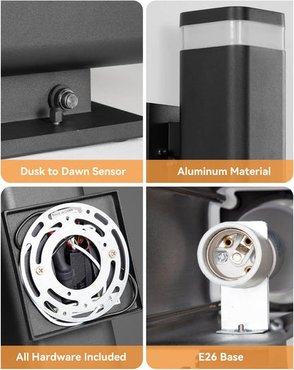 Dusk to Dawn Wall Light – Up & Down, Black LED