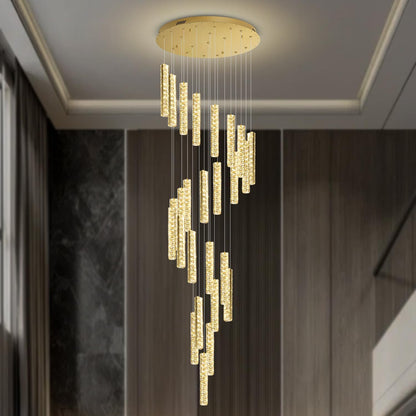 Gold 5-Light Raindrop Pendant Chandelier
