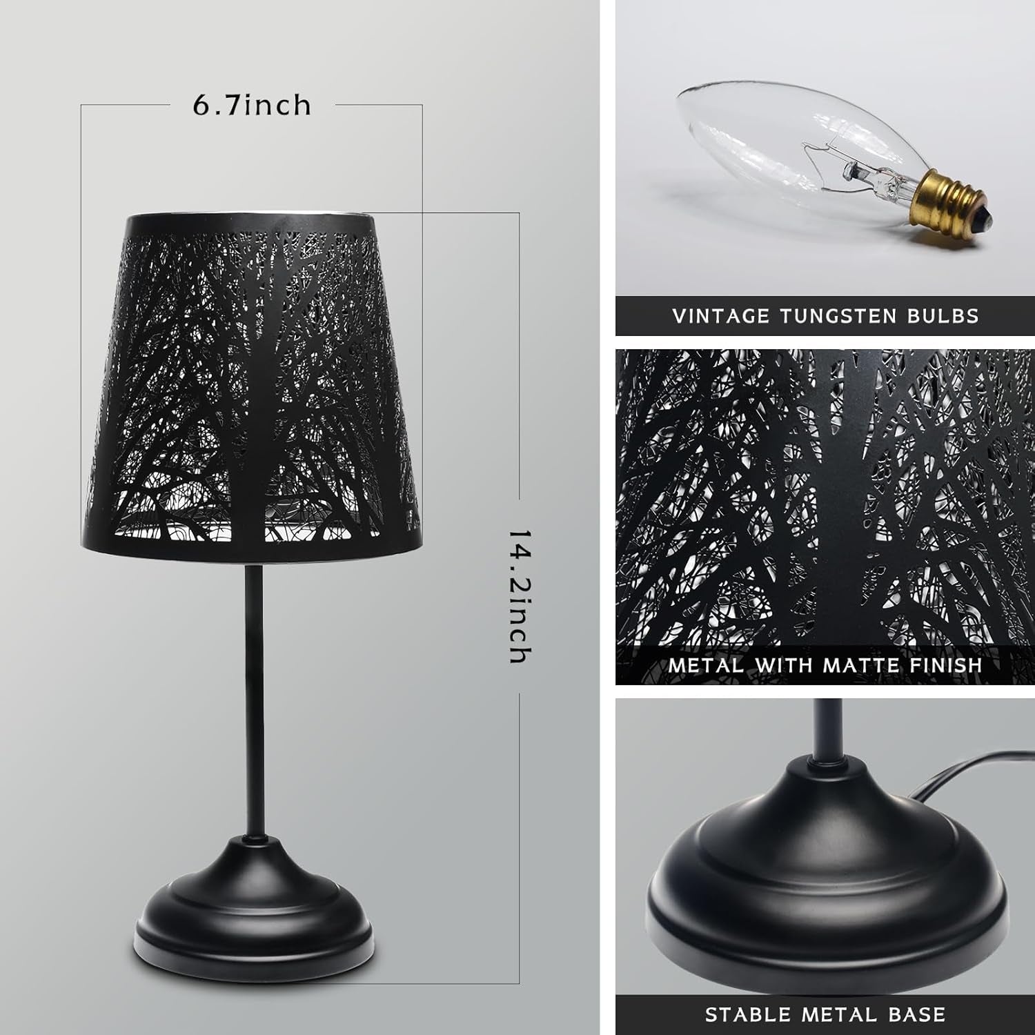 Touch Dimmable Table Lamp – Black Shade