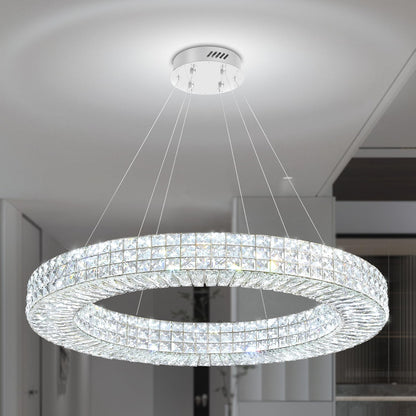 40” Modern Crystal Ring Chandelier