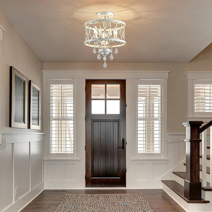 Farmhouse Rustic Crystal Ceiling Light