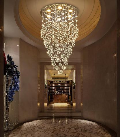 98" Gold Modern Crystal Raindrop Chandelier