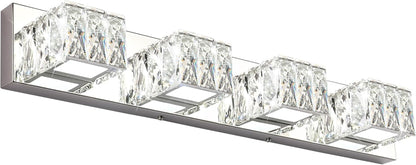 6-Light LED Chrome Crystal Bathroom Vanity Light