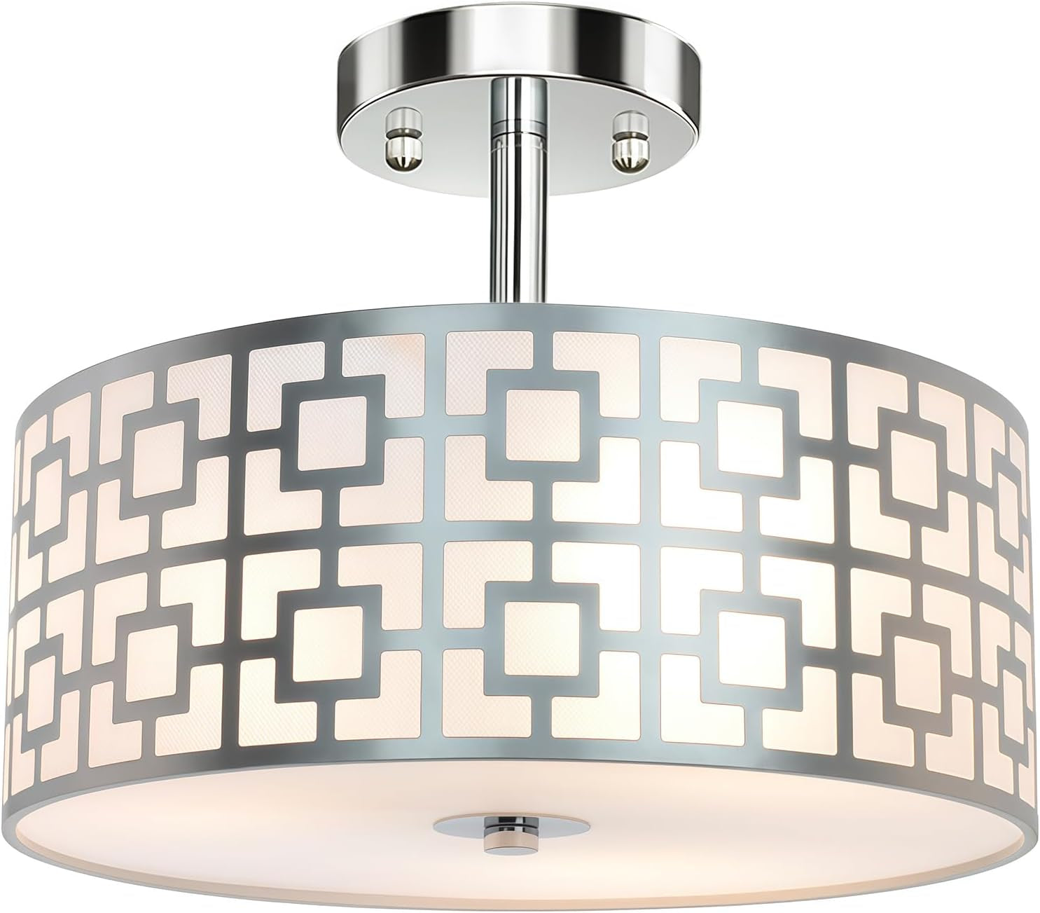 DLLT 3-Light Flush Mount Ceiling Light – Brushed Nickel Finish
