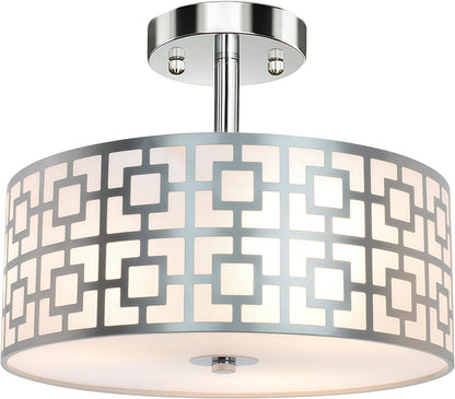 DLLT 3-Light Flush Mount Ceiling Light – Brushed Nickel Finish