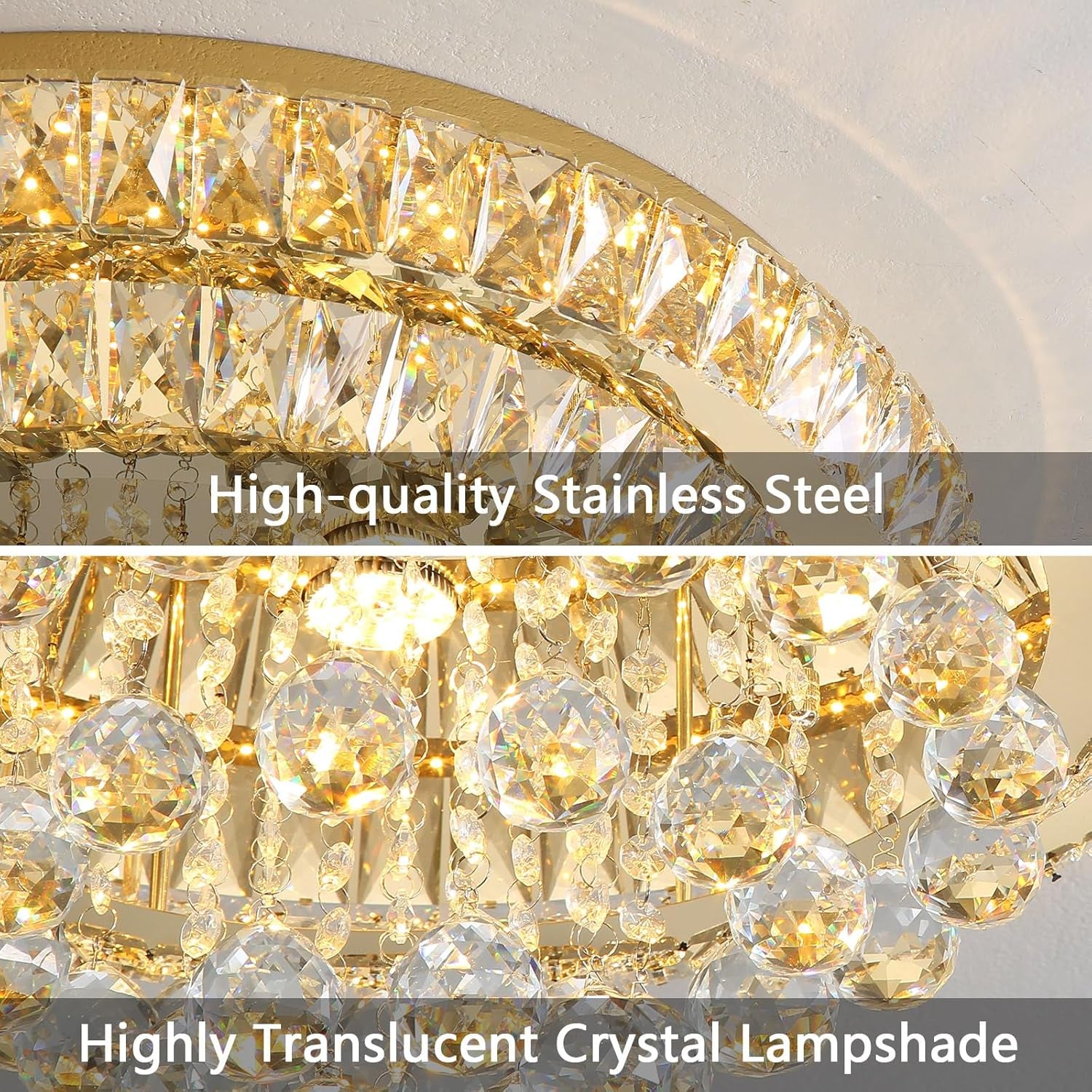 Modern Glam 24" Crystal Chandelier – Gold Finish