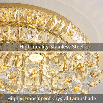 Modern Glam 24" Crystal Chandelier – Gold Finish