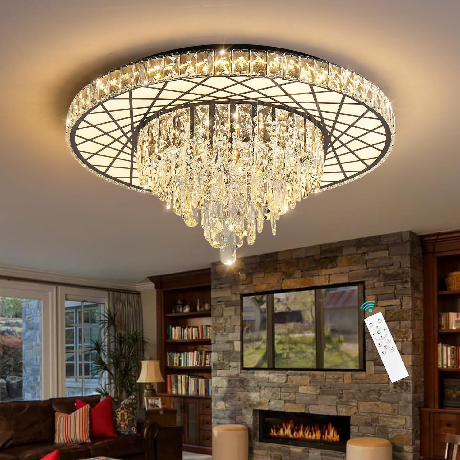 Modern Glam 24" Crystal Chandelier – Gold Finish