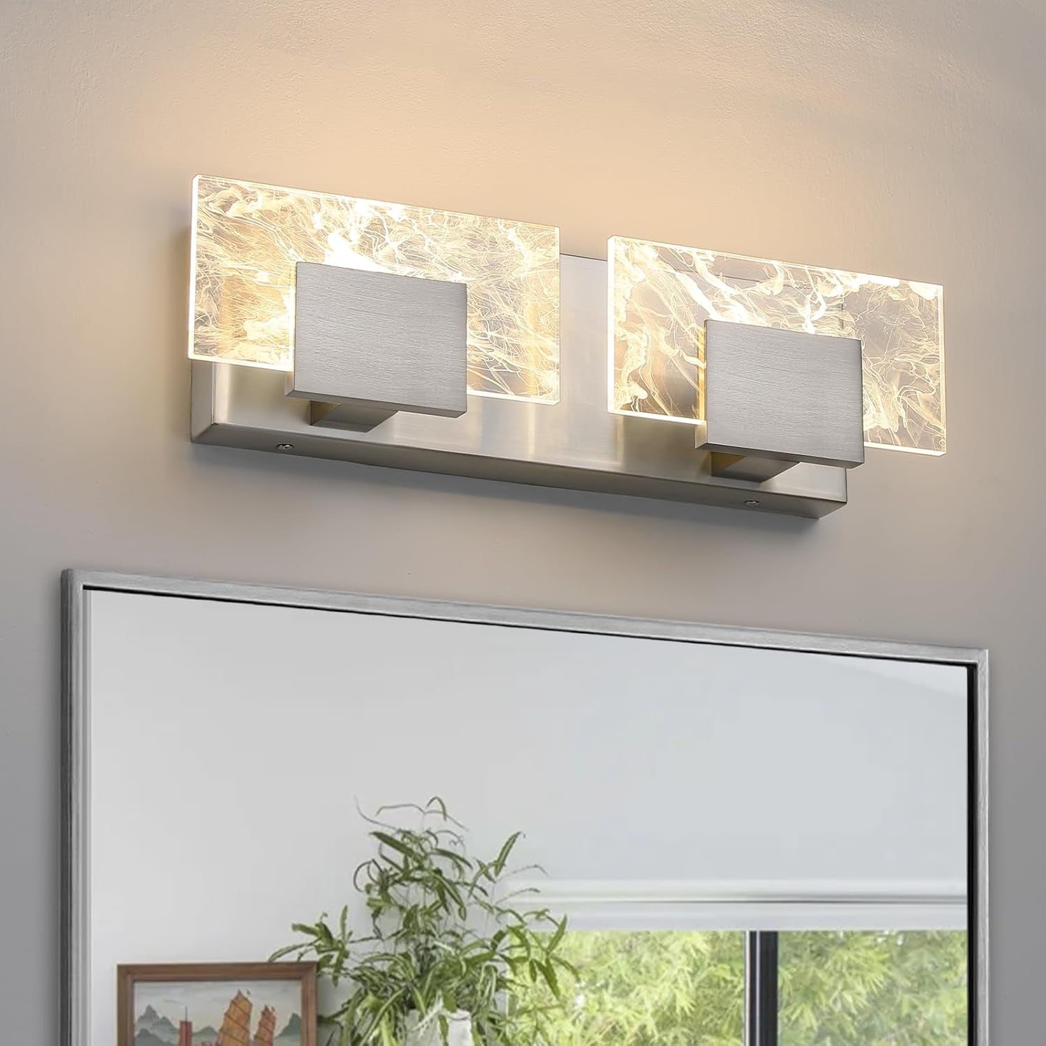 24” LED Brushed Nickel 3-Light Bathroom Vanity Light