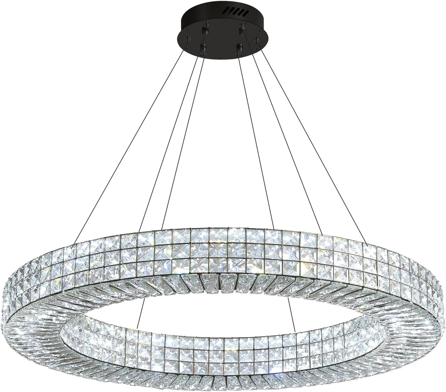 40” Modern Crystal Ring Chandelier