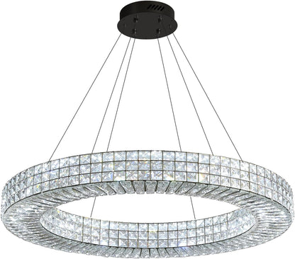 40” Modern Crystal Ring Chandelier