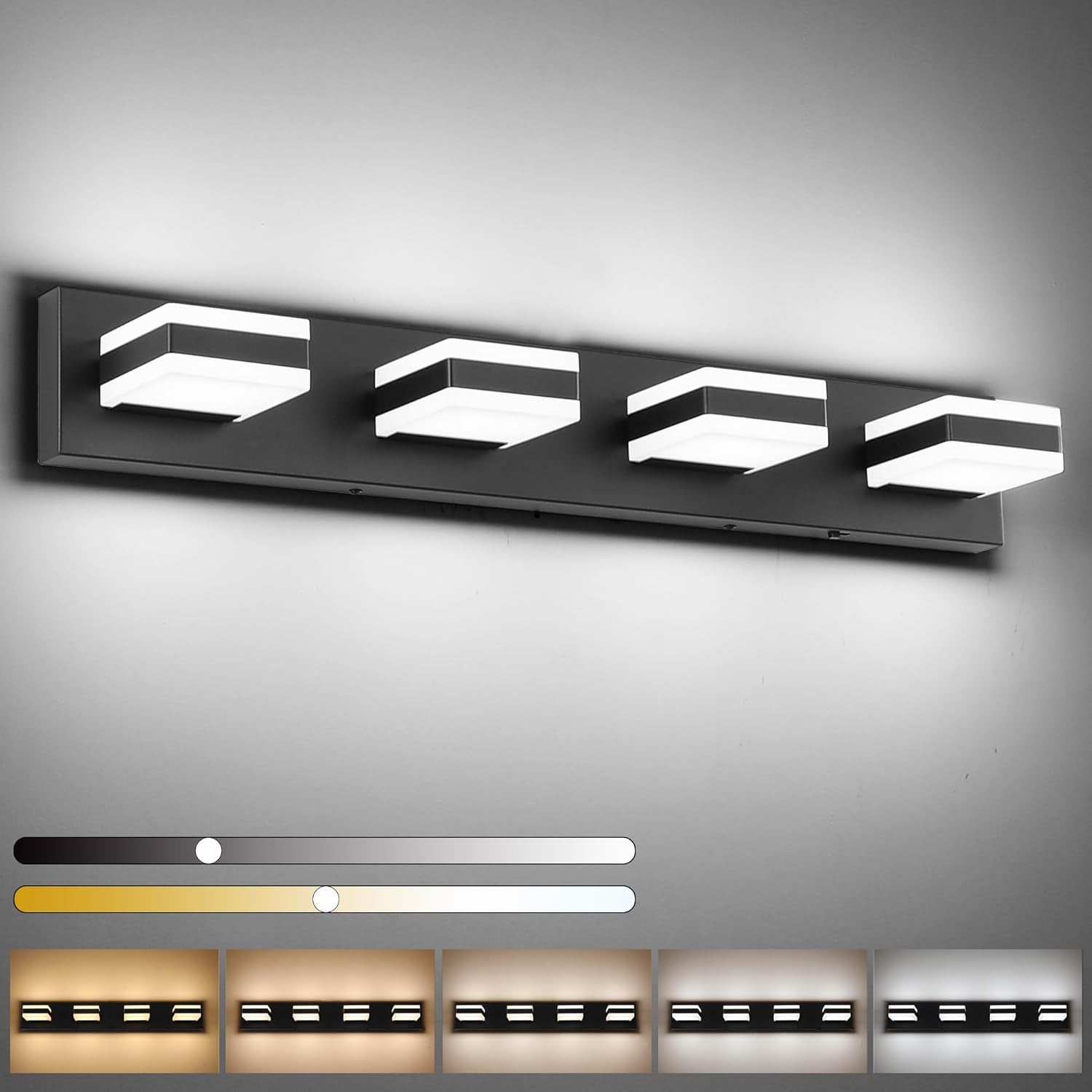 6-Light Brushed Nickel LED Bathroom Vanity Light