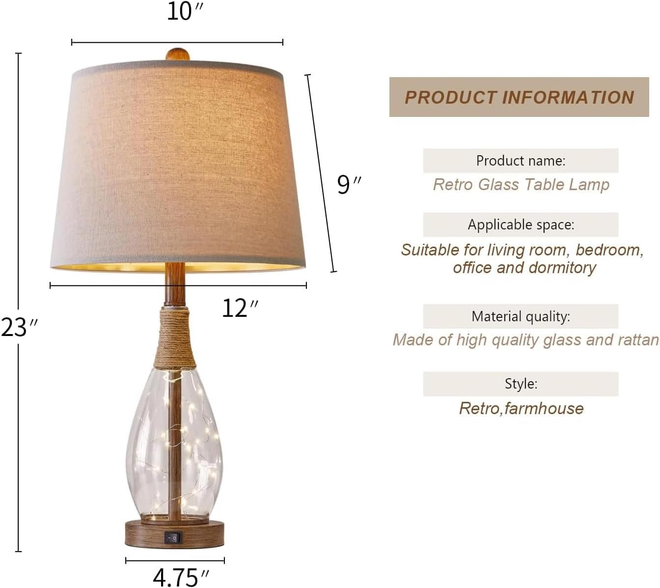 23" USB Table Lamp Set of 2 – Modern Farmhouse