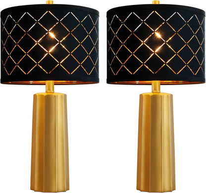 24” Modern Table Lamp Set of 2 – Gold