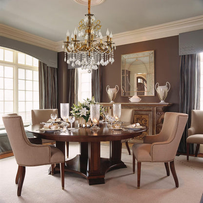 Antique Gold 8-Light Candle Crystal Chandelier