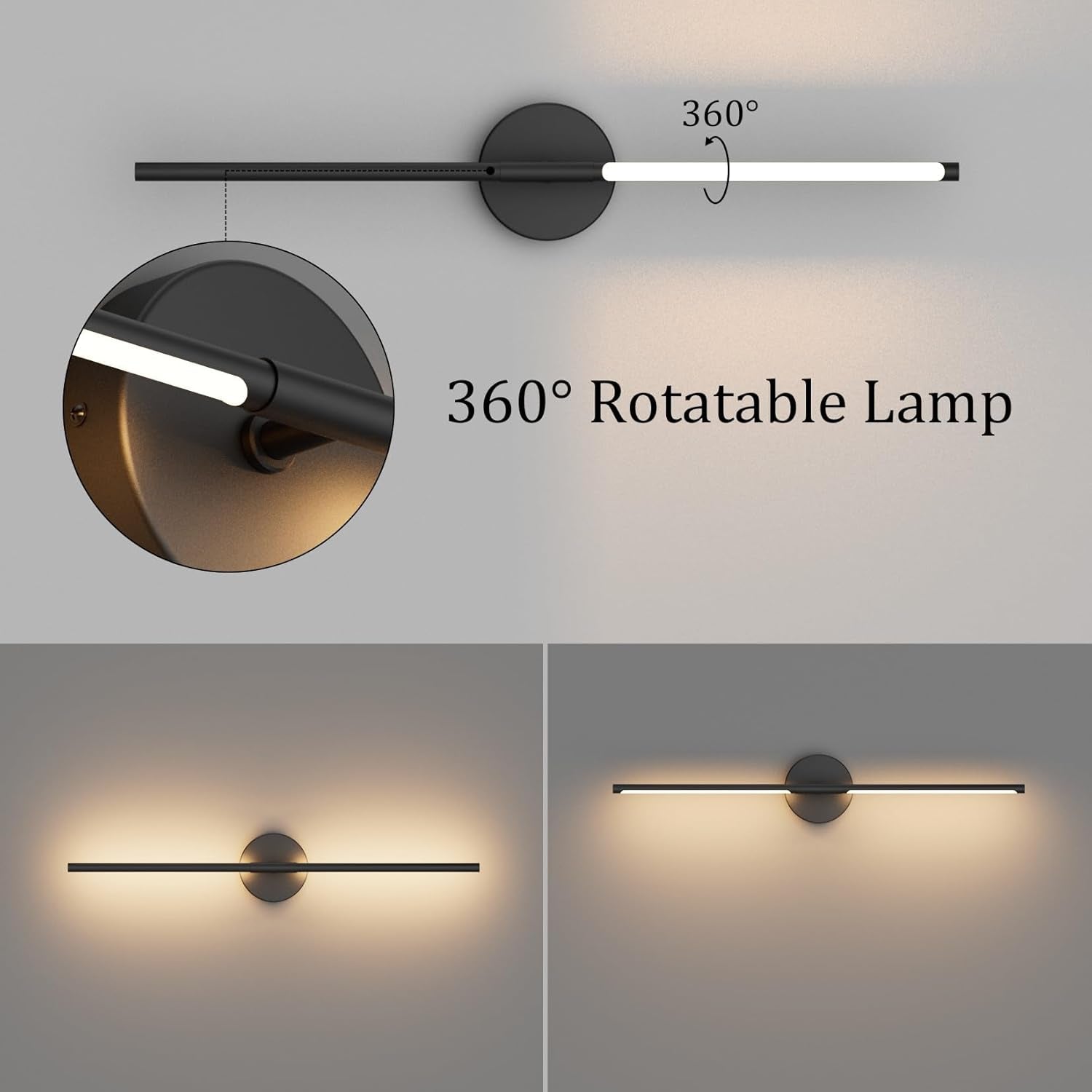28" Black LED Wall Sconce Set – 2 Pack