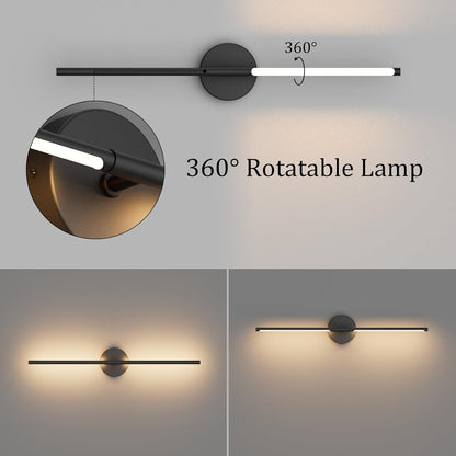 28" Black LED Wall Sconce Set – 2 Pack