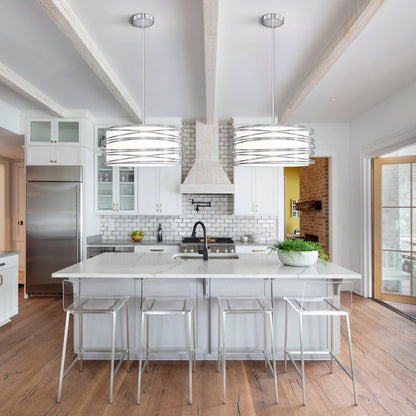 6" Drum Pendant Light – 3-Light Brushed Nickel