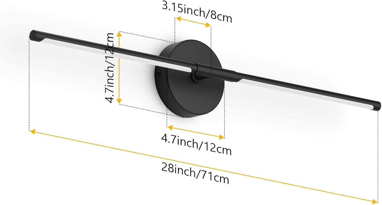 28" Black LED Wall Sconce Set – 2 Pack