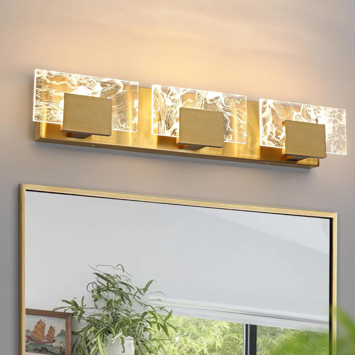24” LED Brushed Nickel 3-Light Bathroom Vanity Light