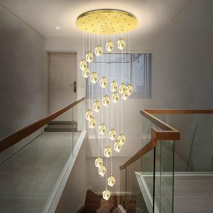 Gold 5-Light Raindrop Pendant Chandelier