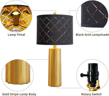 24” Modern Table Lamp Set of 2 – Gold