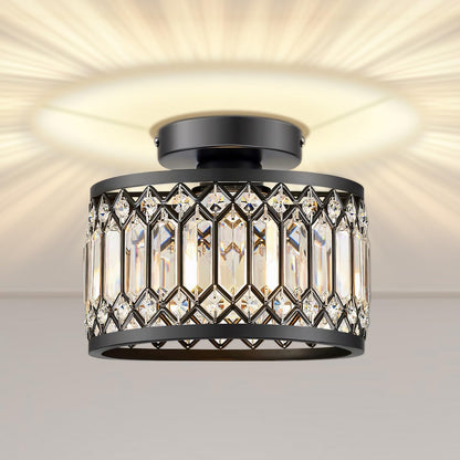 9" Crystal Semi Flush Mount Ceiling Light